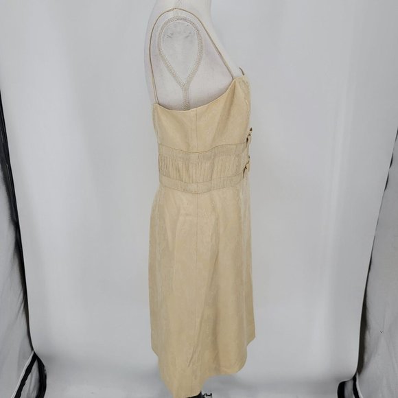 ANN TAYLOR Gold Champagne Sleeveless Cocktail Dress Holiday Party Women's 10 NWT - Picture 5 of 9